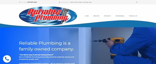 Website Designed for Reliable Plumbing